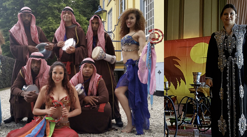Shisha en personeel in Arabische kledij