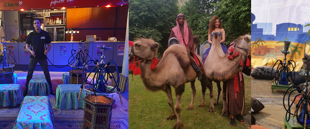 Shisha met mooie comfortabele loungebanken